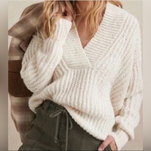 Anthropologie Pilcro Joyce  Cream V-Neck Sweater